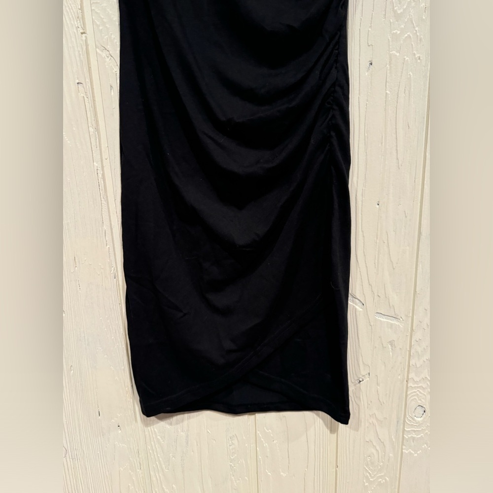 Treasure & Bond Black Dress with Side Ruching, Size XS - Picture 2 of 9